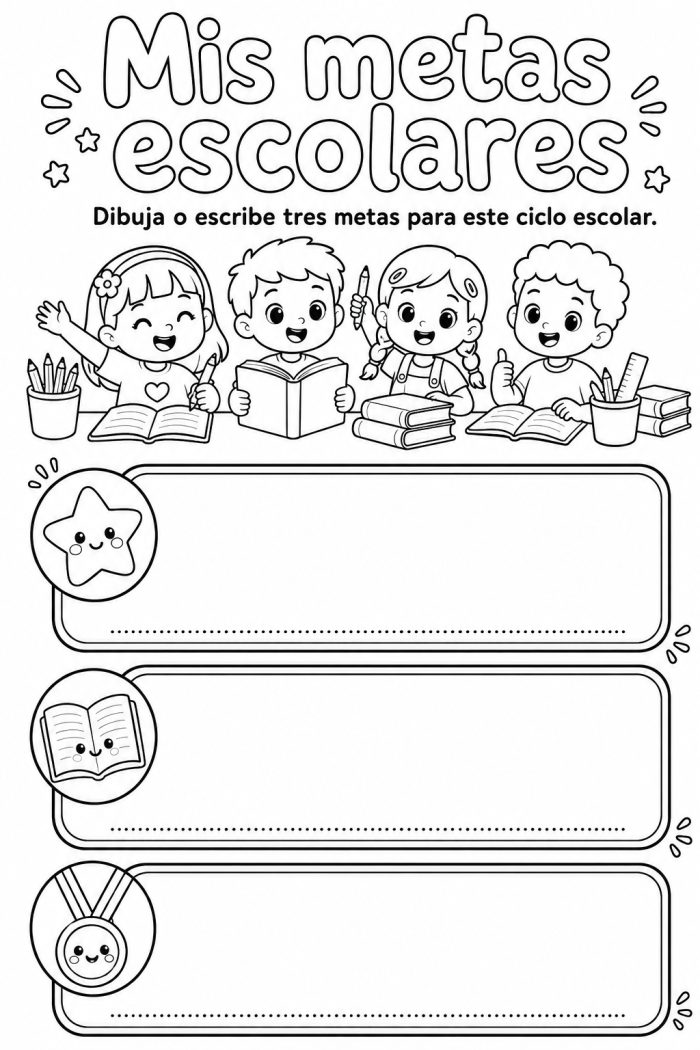 Portada de Mis metas para el ciclo escolar